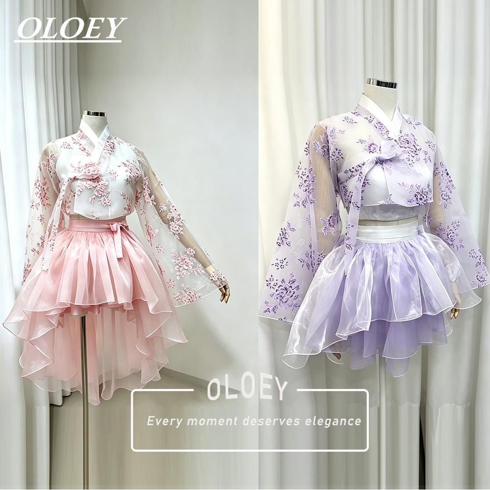 Modern Korean Lifestyle - OLOEY Hanbok Pendek Motif Bunga Modern